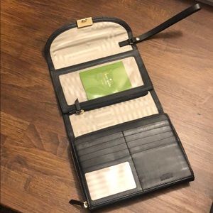 Kate Spade Black Leather Sunday Large Bifold Wristlet